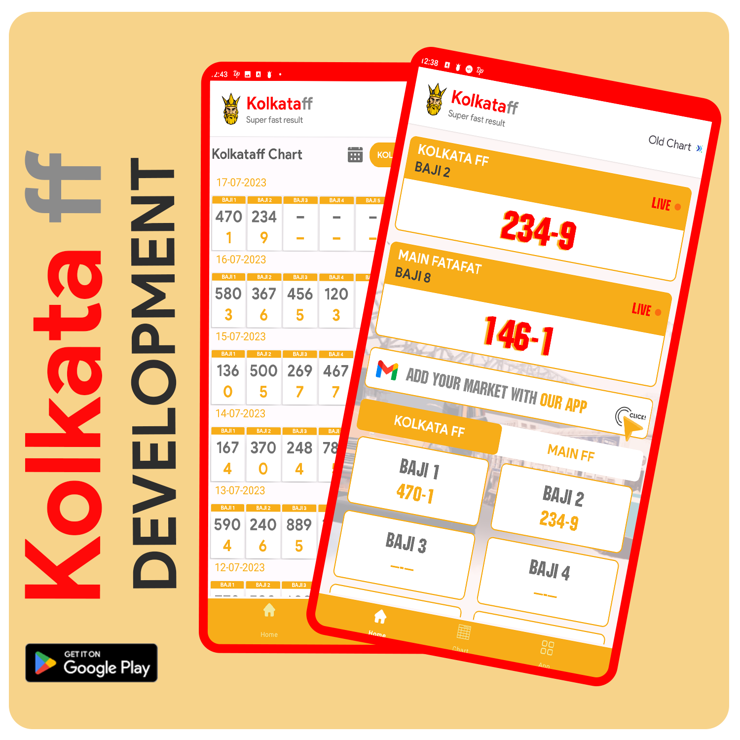 Kolkata FF App Development, result Website Development